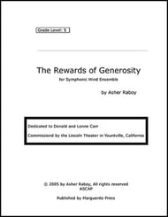 The Rewards of Generosity Concert Band sheet music cover Thumbnail